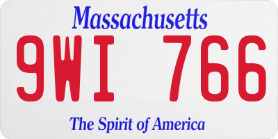 MA license plate 9WI766