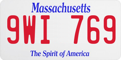 MA license plate 9WI769