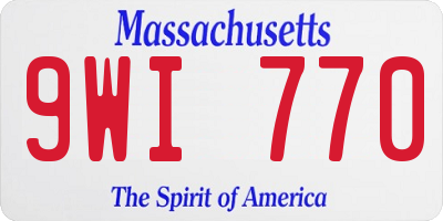 MA license plate 9WI770