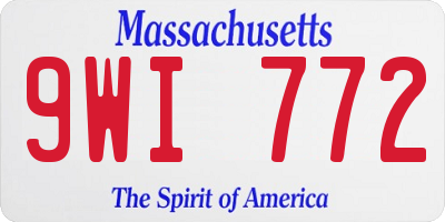 MA license plate 9WI772