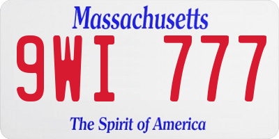 MA license plate 9WI777