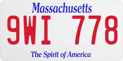 MA license plate 9WI778