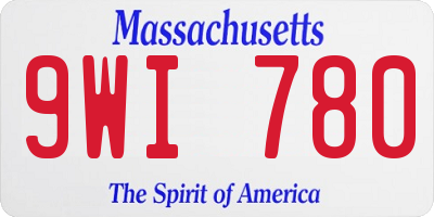 MA license plate 9WI780