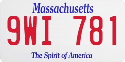 MA license plate 9WI781
