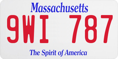 MA license plate 9WI787