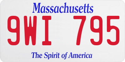 MA license plate 9WI795