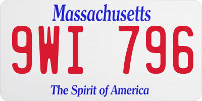 MA license plate 9WI796