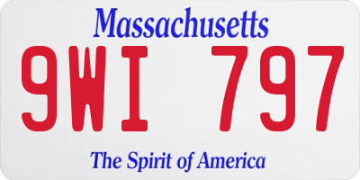 MA license plate 9WI797
