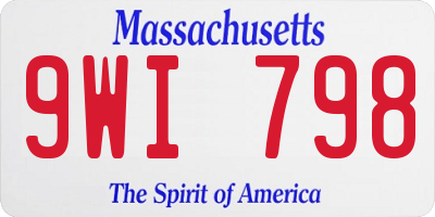 MA license plate 9WI798