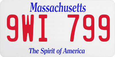 MA license plate 9WI799