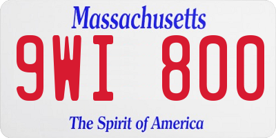 MA license plate 9WI800