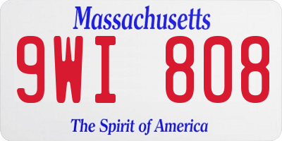 MA license plate 9WI808