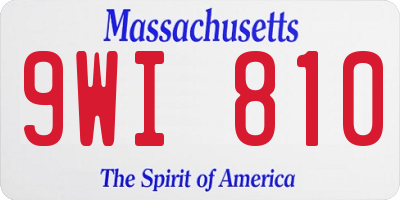MA license plate 9WI810