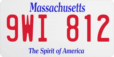 MA license plate 9WI812