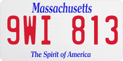 MA license plate 9WI813