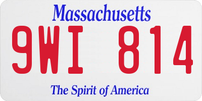 MA license plate 9WI814
