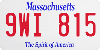 MA license plate 9WI815