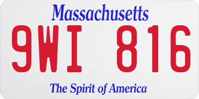 MA license plate 9WI816