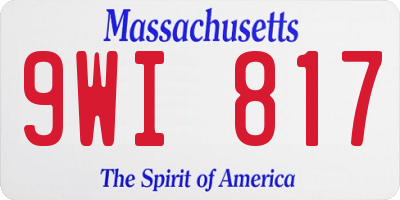 MA license plate 9WI817