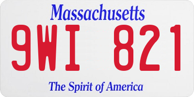 MA license plate 9WI821