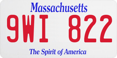 MA license plate 9WI822