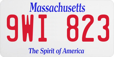 MA license plate 9WI823