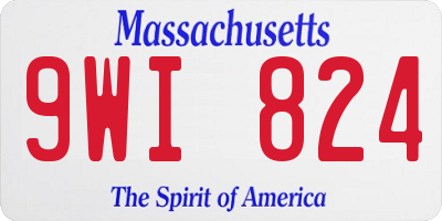 MA license plate 9WI824