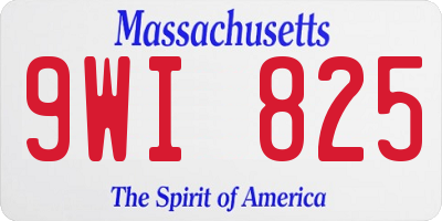 MA license plate 9WI825