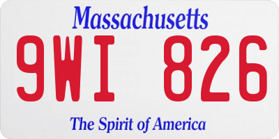 MA license plate 9WI826