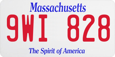 MA license plate 9WI828