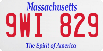 MA license plate 9WI829