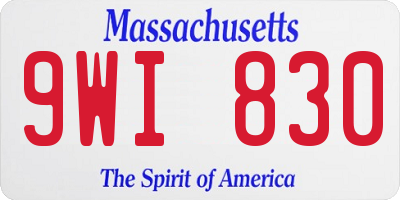 MA license plate 9WI830