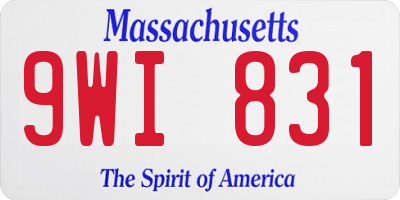 MA license plate 9WI831