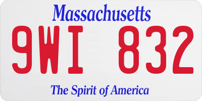 MA license plate 9WI832