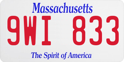 MA license plate 9WI833