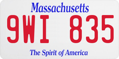 MA license plate 9WI835
