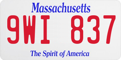 MA license plate 9WI837