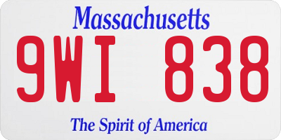 MA license plate 9WI838