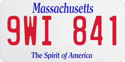 MA license plate 9WI841