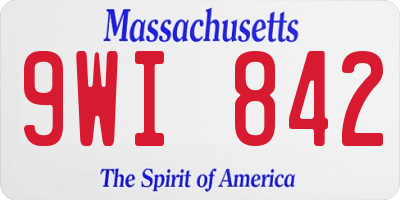 MA license plate 9WI842