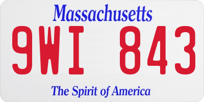 MA license plate 9WI843