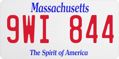 MA license plate 9WI844