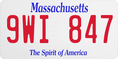 MA license plate 9WI847