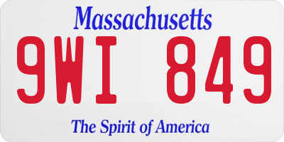 MA license plate 9WI849