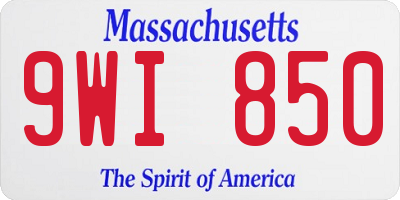 MA license plate 9WI850
