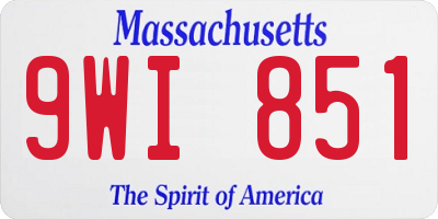 MA license plate 9WI851