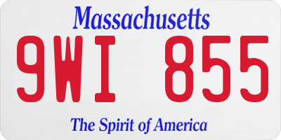 MA license plate 9WI855