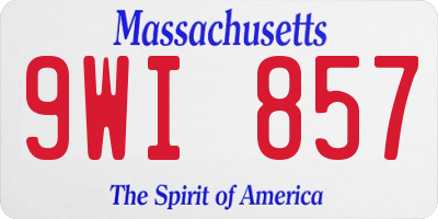 MA license plate 9WI857