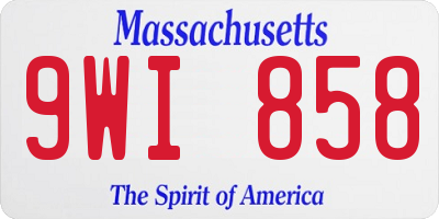 MA license plate 9WI858