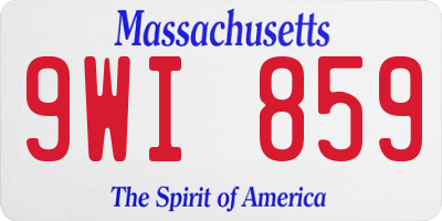 MA license plate 9WI859